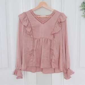 Altar’d State Maeve Satin Babydoll Silhouette Top